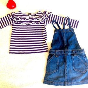 Tea collection 3T skirt jumper/ruffle top set.